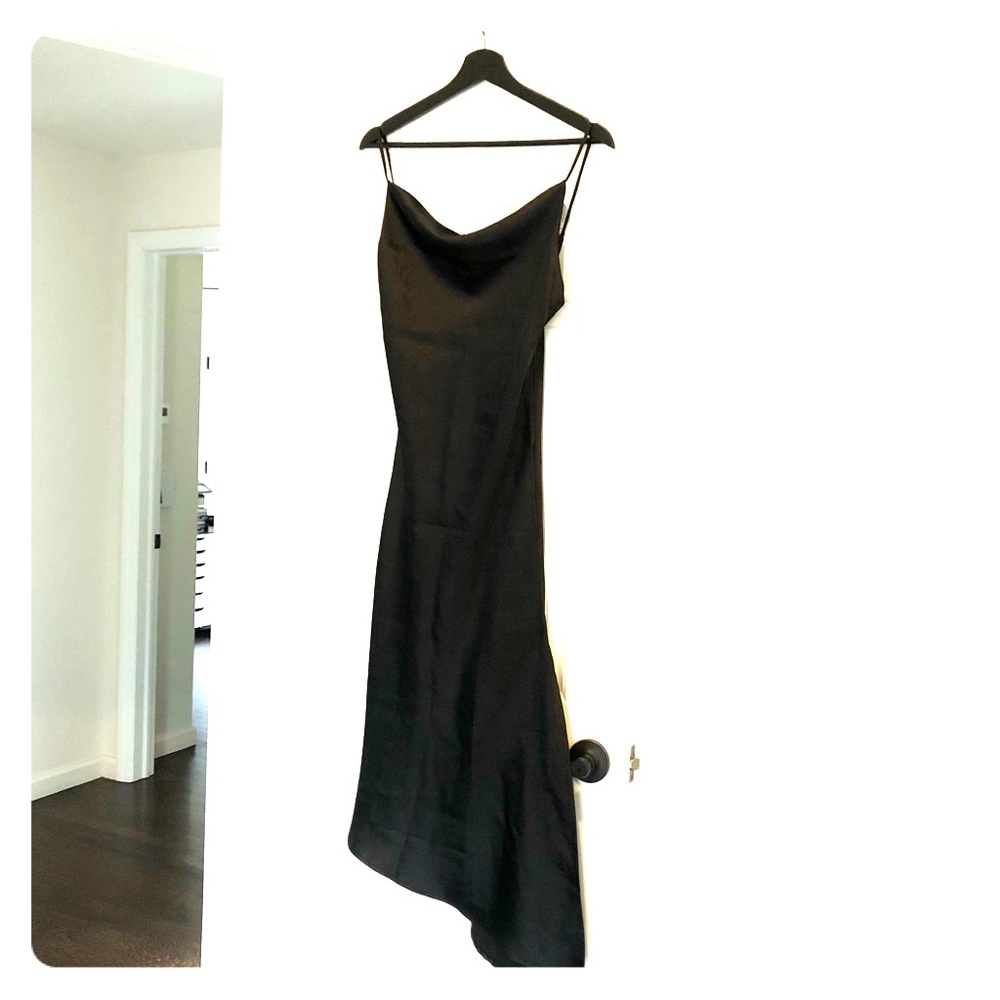 Black satin dress
